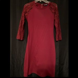 fitted burgundy dress